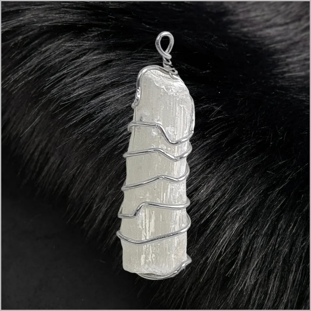 Hand Wired Selenite Pendant